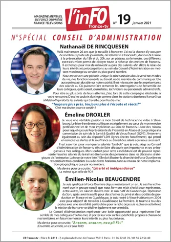 PDF 4Mo pour impression de l'inFO numéro 19 spécial Conseil d'Administration
